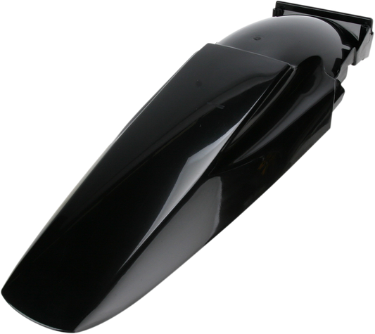 A black Acerbis rear fender for motorcycle, body style, without tabs for OEM taillight, shown on a neutral background.