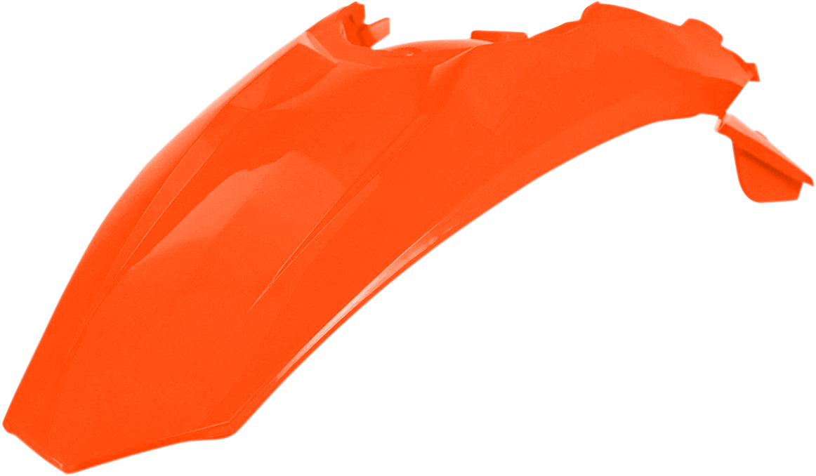Orange Acerbis rear fender for motorcycle, part of Bill's Exhausts body collection, with mounting details visible.