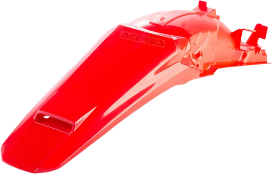 Acerbis rear fender in red for motorcycle, designed for durability and style, featuring the Bill's Exhausts branding.
