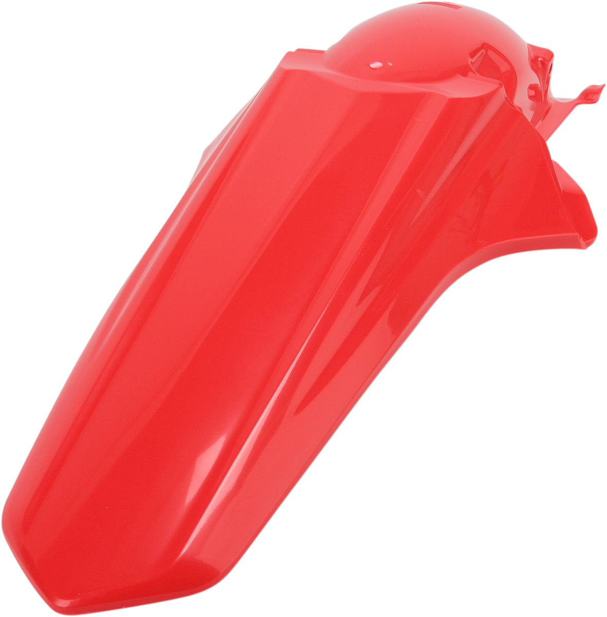Acerbis red rear fender motorcycle body part with mounting points, designed for off-road or dirt bikes.