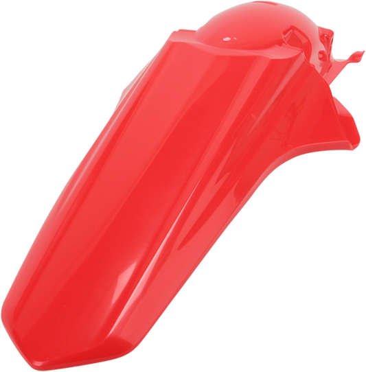 Acerbis red rear fender motorcycle body part with mounting points, designed for off-road or dirt bikes.
