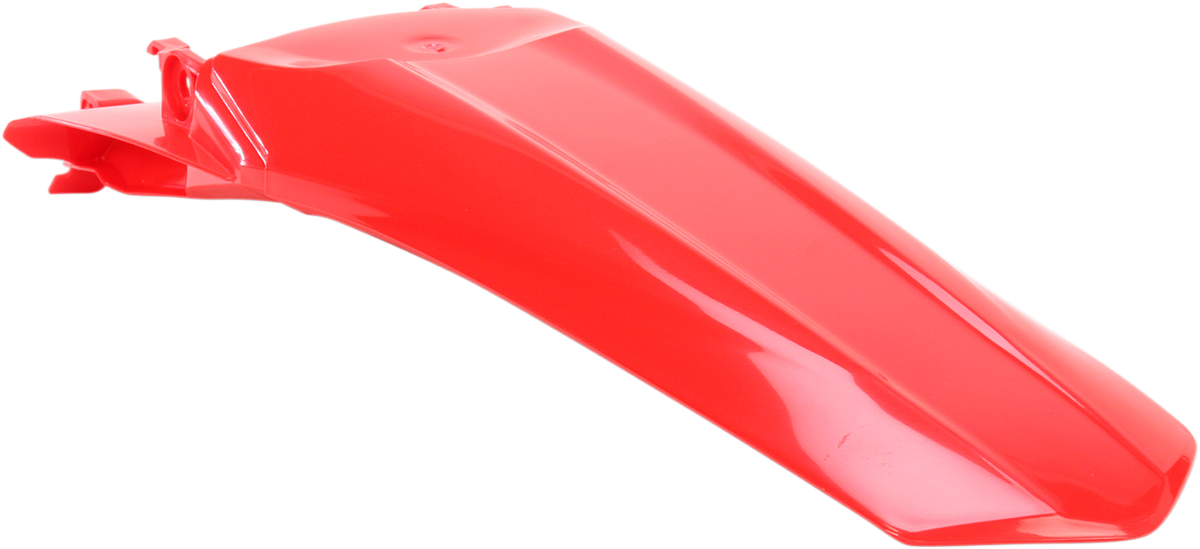 Red Acerbis rear fender motorcycle body part, designed for durability and style, shown on a bike.