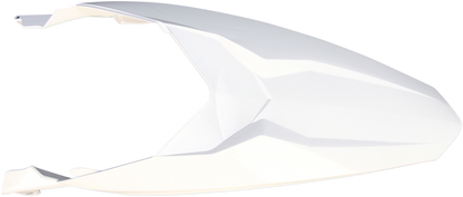 Acerbis white rear fender for motorcycle, designed for durability and style, displayed on a clean background.
