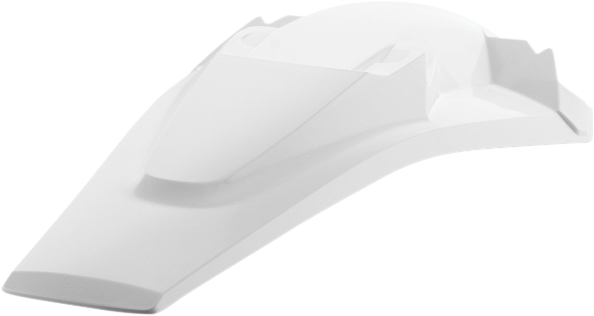 Acerbis white rear fender motorcycle body part with mounting points, designed for off-road or motocross bikes.