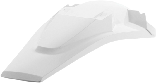 Acerbis white rear fender motorcycle body part with mounting points, designed for off-road or motocross bikes.
