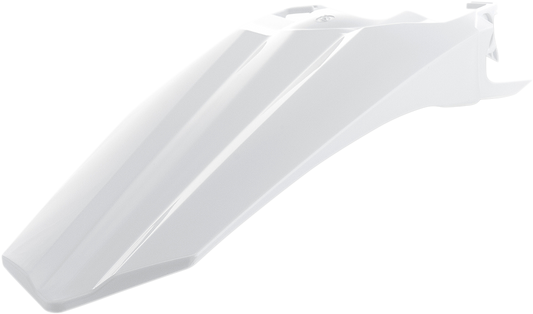 Acerbis white rear fender motorcycle body part, designed for off-road bikes, shown on a neutral background.