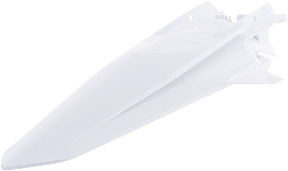 Acerbis white rear fender motorcycle body part, designed for off-road and dirt bikes, with a sleek, durable finish.