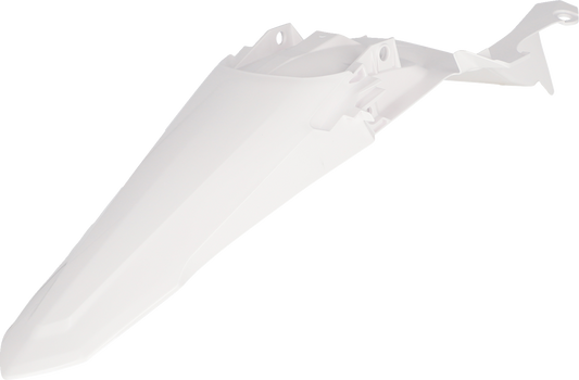 Acerbis white rear fender for Yamaha YZ450F 2023 dirt bike, body part designed for motorcycle rear protection and style.
