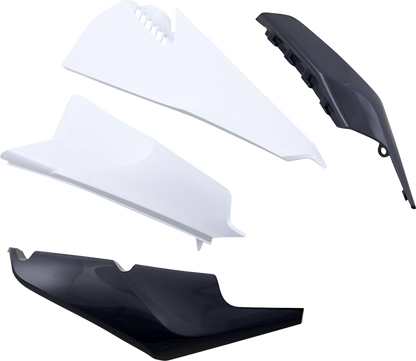 Acerbis white and gray side panel vent for motorcycle body, designed for efficient airflow and sleek fit.