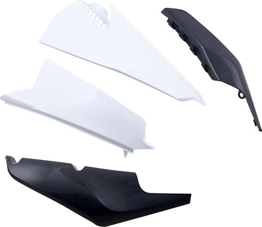 Acerbis white and gray side panel vent for motorcycle body, designed for efficient airflow and sleek fit.