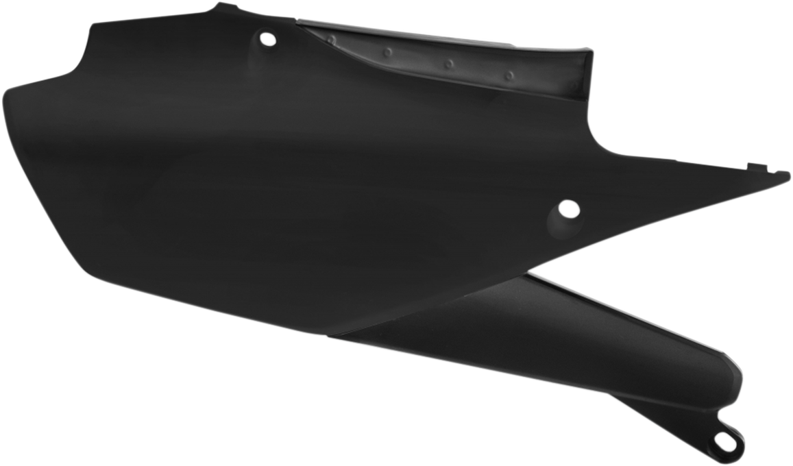 Black Acerbis side panels for motorcycle body, designed for durable fit and stylish appearance.