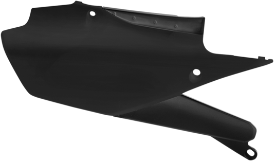 Black Acerbis side panels for motorcycle body, designed for durable fit and stylish appearance.
