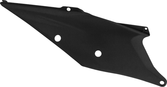 Acerbis black and metallic side panels for motorcycle body, featuring sleek design and durable construction.