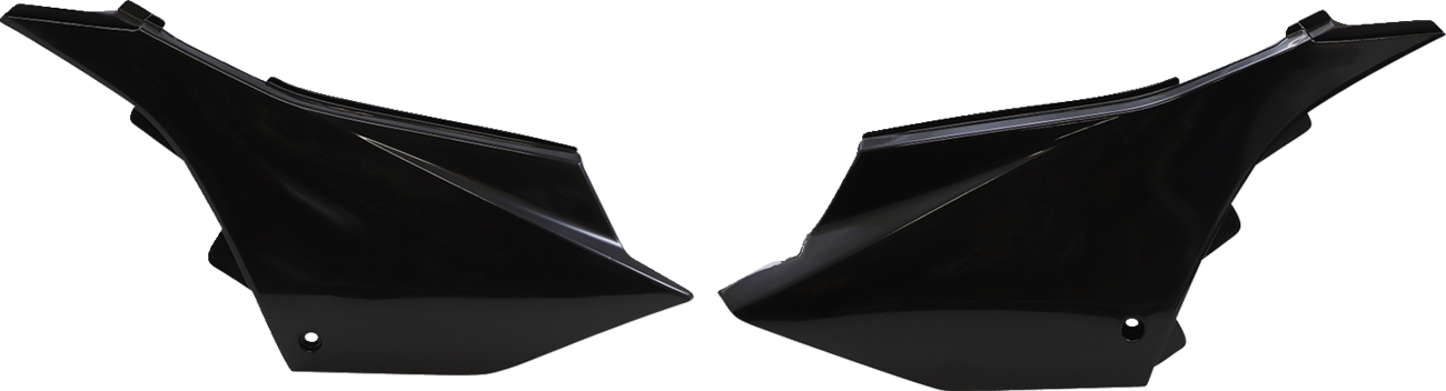 Acerbis black side panels for Yamaha YZ 125/250 2022-2023 motorcycle, body panels with sleek black finish, compatible with model years.