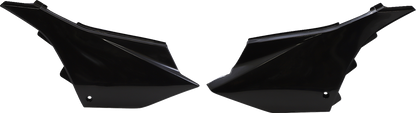 Acerbis black side panels for Yamaha YZ 125/250 2022-2023 motorcycle, body panels with sleek black finish, compatible with model years.