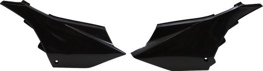 Acerbis black side panels for Yamaha YZ 125/250 2022-2023 motorcycle, body panels with sleek black finish, compatible with model years.
