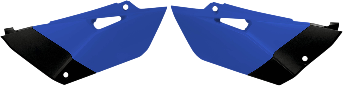 Acerbis blue and black motorcycle side panels for body, designed for durability and style, displayed on a white background.