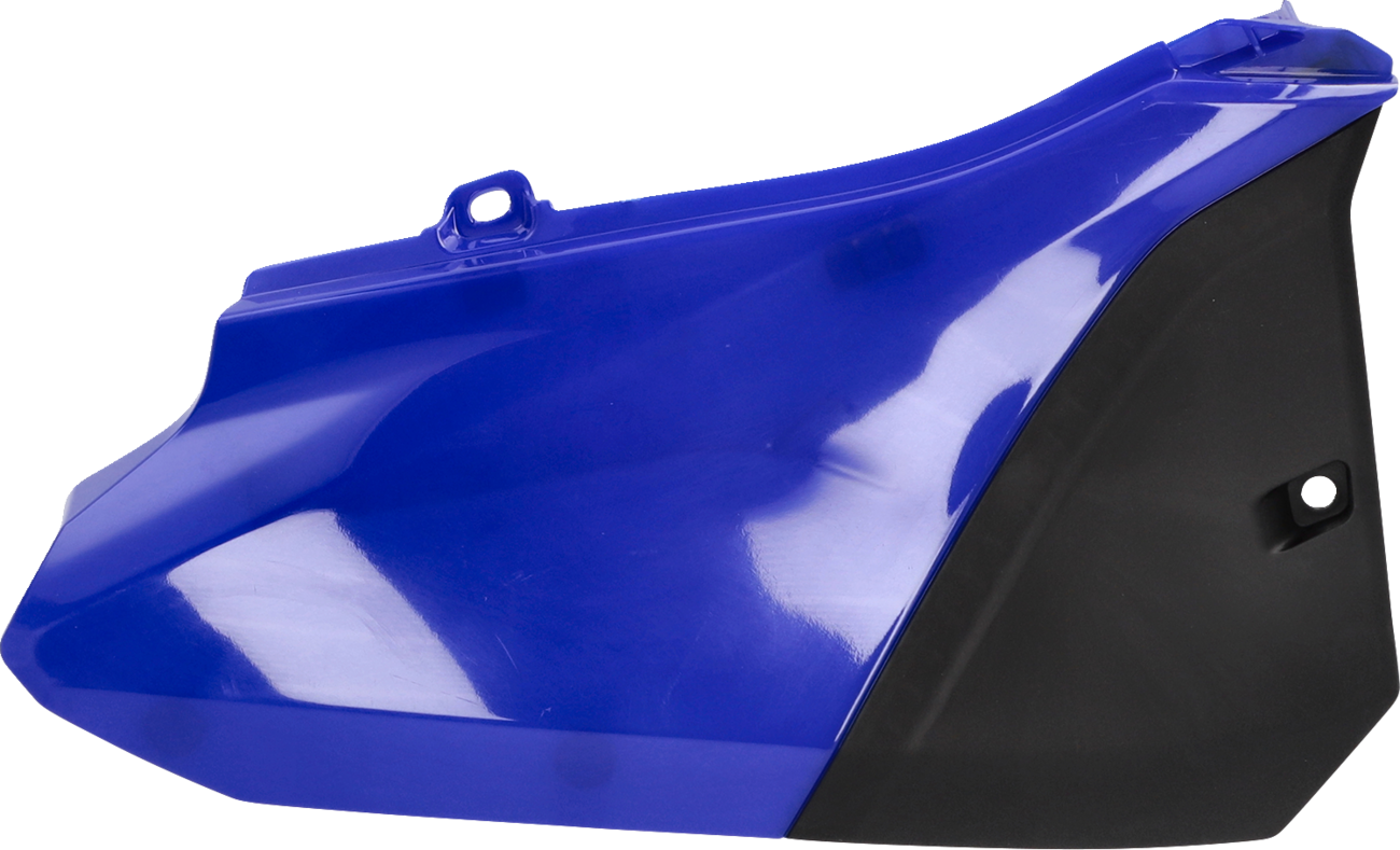 Acerbis blue and black motorcycle side panels, body style, designed for off-road or motocross bikes, with visible branding and sleek design.