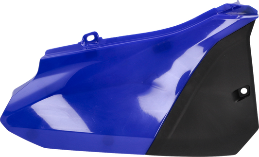 Acerbis blue and black motorcycle side panels, body style, designed for off-road or motocross bikes, with visible branding and sleek design.