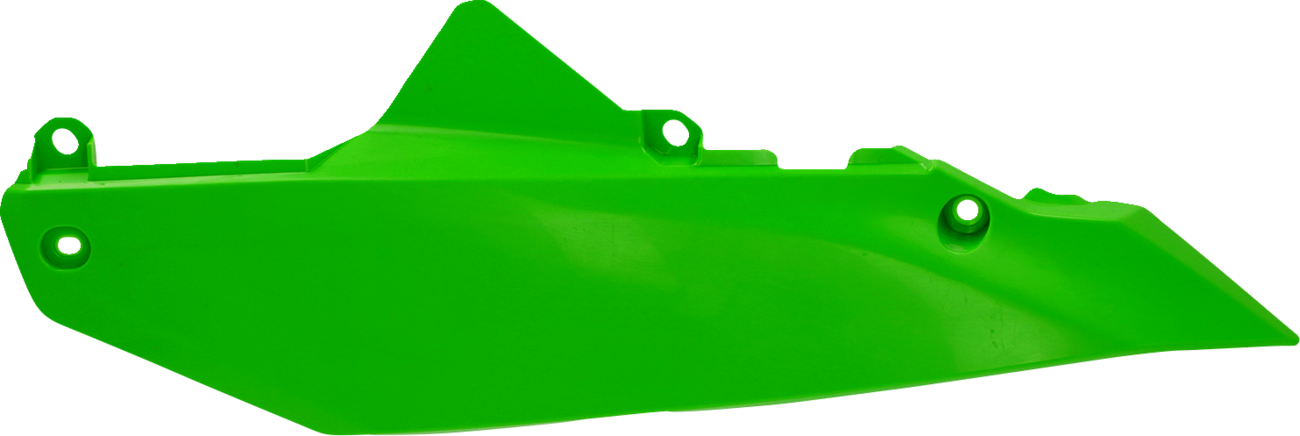 Green Acerbis side panels for motorcycle body, featuring a sleek design with brand-specific detailing.