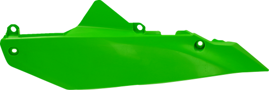 Green Acerbis side panels for motorcycle body, featuring a sleek design with brand-specific detailing.