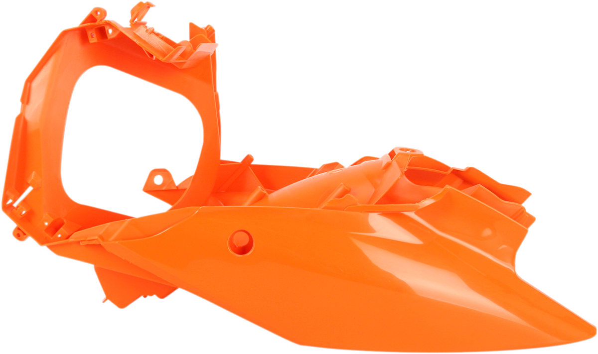 Orange Acerbis side panels for motorcycle body, designed for durability and style, displayed on a white background.