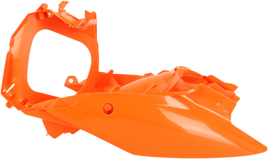 Orange Acerbis side panels for motorcycle body, designed for durability and style, displayed on a white background.