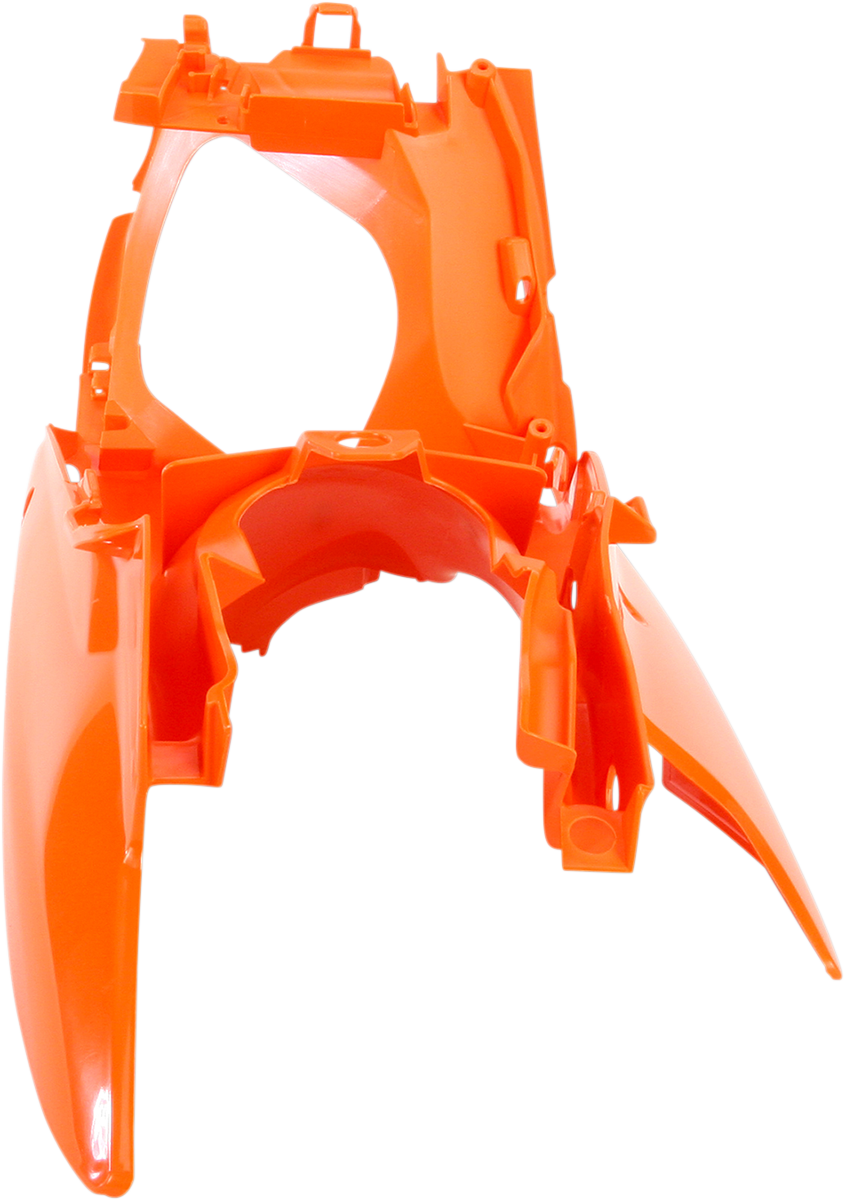 Orange Acerbis side panels for motorcycle body, designed for durability and style, displayed on a clean background.