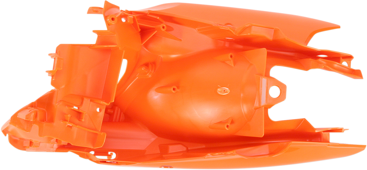 Orange Acerbis side panels for motorcycle body, designed for Bill's Exhausts, showcasing vibrant color and durable material.