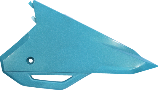 Acerbis teal metallic side panels for CRF250R 2022-2023, upper and lower body panels on a motorcycle.