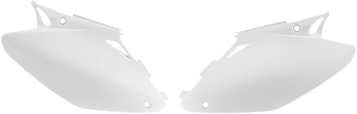 White Acerbis side panels for motorcycle body, designed for compatibility with specific models, by Bill's Exhausts.
