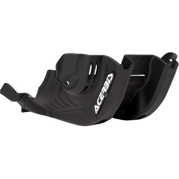 Black ACERBIS skid plate for Kawasaki KX 450 motorcycle, designed to protect the body and engine from debris and impacts.