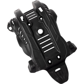Black ACERBIS skid plate for Kawasaki KX 450 motorcycle, mounted on bike body protection with Bill's Exhausts branding visible.