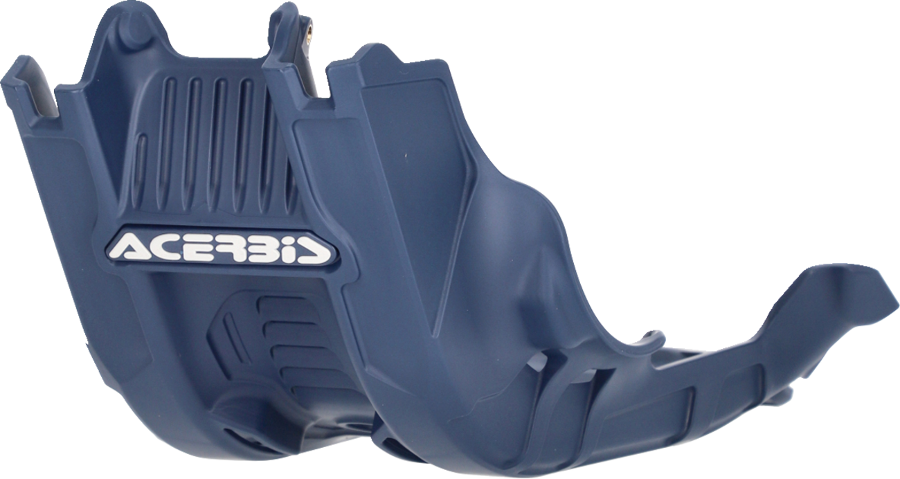 Blue ACERBIS skid plate for Husqvarna FC 450 and KTM 450 SX-F 2023, durable motorcycle body protection.