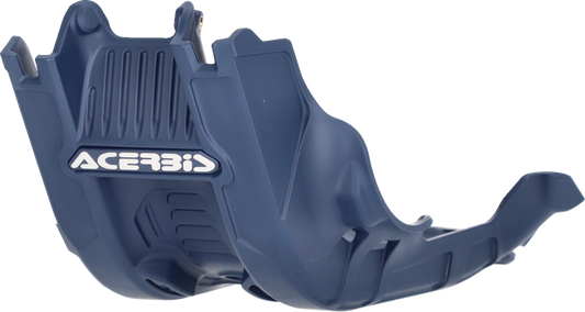 Blue ACERBIS skid plate for Husqvarna FC 450 and KTM 450 SX-F 2023, durable motorcycle body protection.