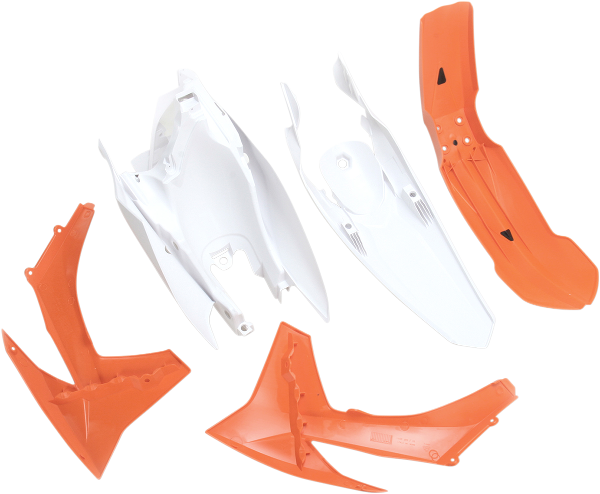 Acerbis standard replacement body kit for OEM '12 motorcycle, shown with detailed plastic body panels and assembly parts.