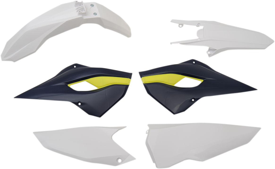 Acerbis standard replacement body kit for OEM '16 motorcycle, shown in black with detailed panels and mounting points.