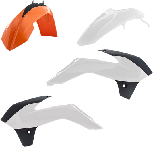 Acerbis standard replacement body kit for motorcycle, OEM '17, featuring durable plastic parts in black, designed by Bill's Exhausts.