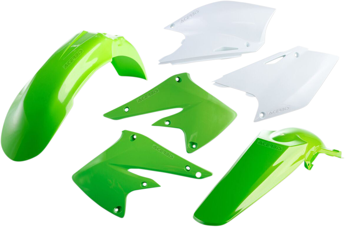 Acerbis standard replacement body kit for motorcycles, OEM 2041110206, shown on a white background with various body panels.