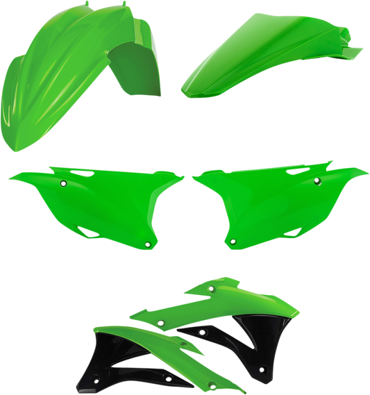 Acerbis standard replacement body kit for motorcycles, OEM 2374107118, with black and white body panels and mounting points.