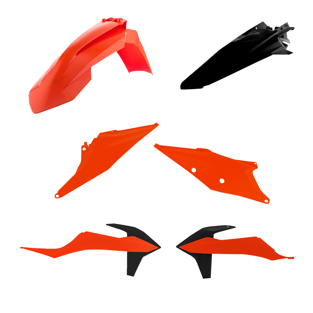 Acerbis standard replacement body kit for motorcycles, featuring OEM parts with a sleek body design in black.
