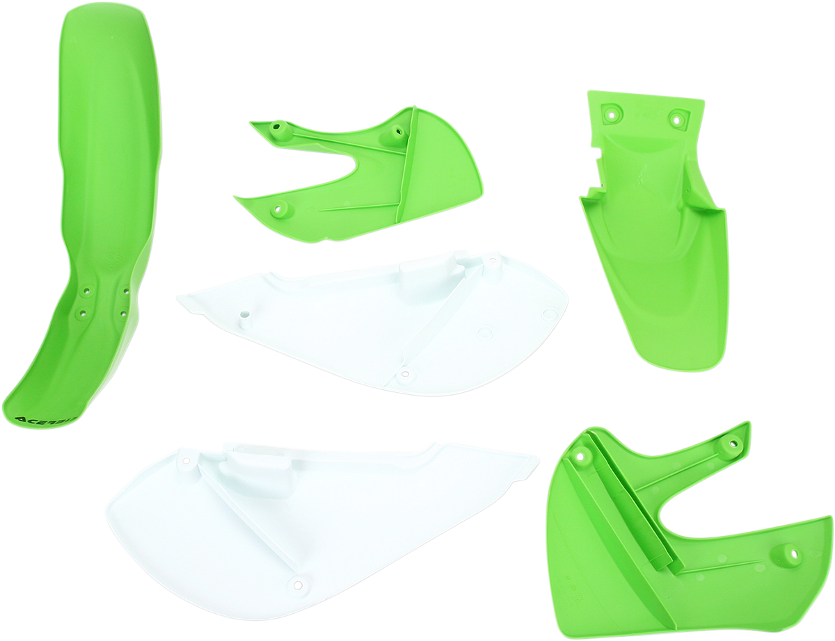 Acerbis OEM standard replacement body kit for KLX 110 and KX65, shown as a durable motorcycle body component, by Bill's Exhausts.