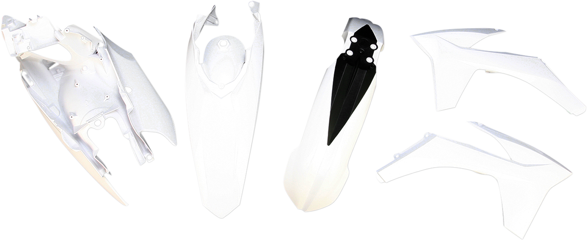 A white ACERBIS Standard Replacement Body Kit for motorcycles, featuring the body panel with visible mounting points and design details.