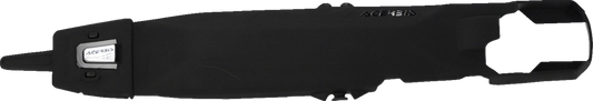 Acerbis Swing Arm Guards in black for motorcycle protection, mounted on a bike's swing arm, with durable plastic construction.