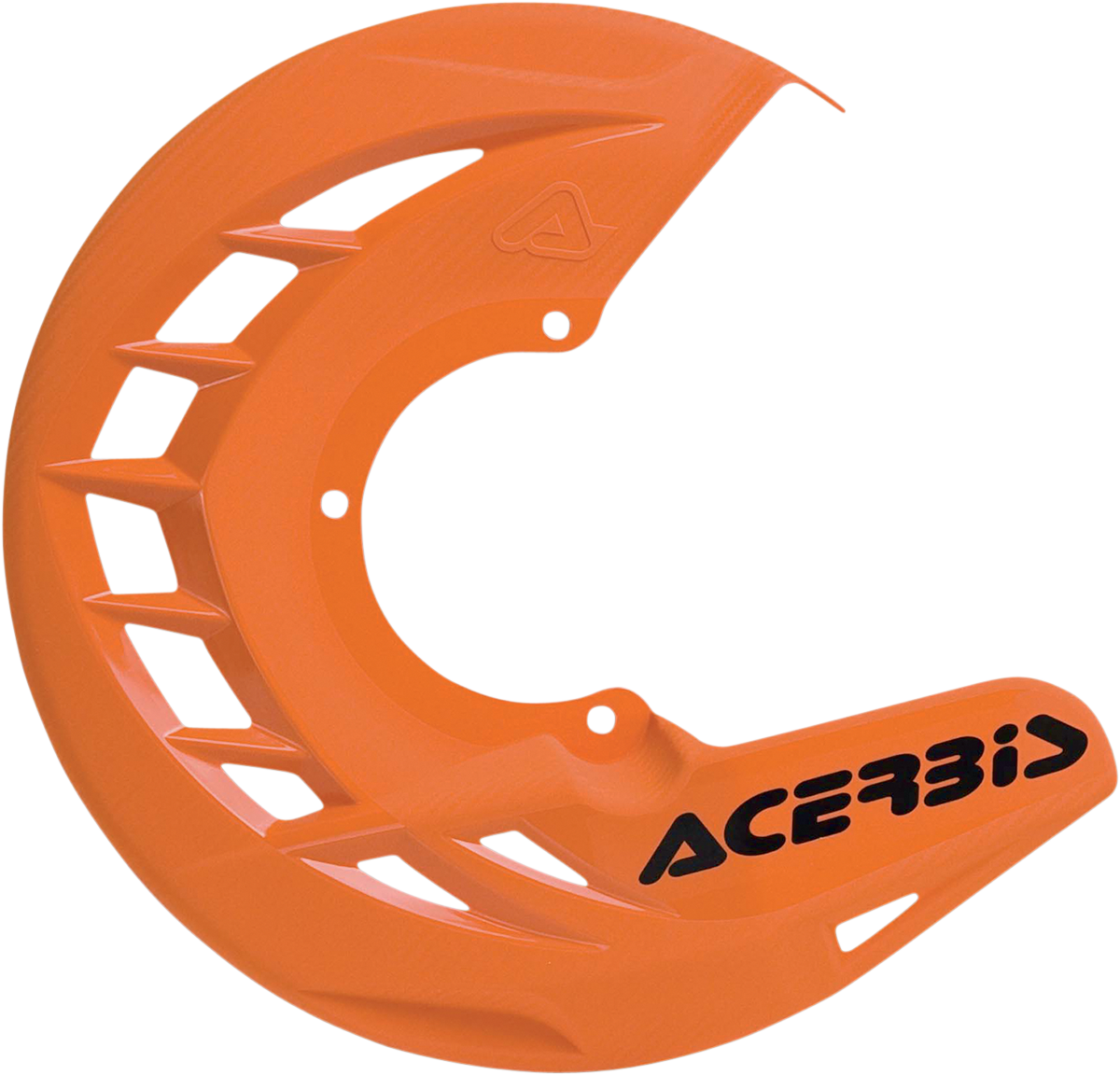 Acerbis X-Brake disc cover in bright orange, designed for motorcycle protection, featuring a sleek body with brand-specific details.