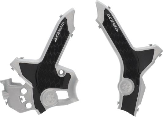 Acerbis X-Grip frame guards in gray and black on a CRF300 motorcycle, protecting the bike's body and frame.