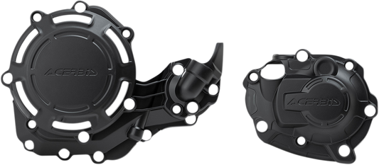 Black Acerbis X-Power Cover Kit for Yamaha motorcycle, body cover part, designed for optimal fit and protection.