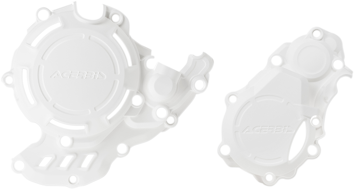 Acerbis X-Power Cover Kit in white for motorcycle body, featuring sleek design and durable construction.