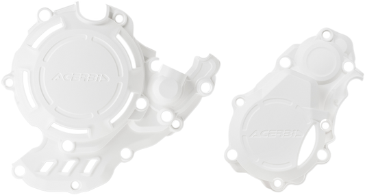 Acerbis X-Power Cover Kit in white for motorcycle body, featuring sleek design and durable construction.