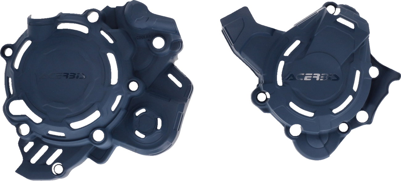 Blue ACERBIS X-Power Kit body for Husqvarna and KTM motorcycles, designed by Bill's Exhausts.